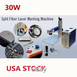 USA! 30W Split Fiber Laser Marking Engraving Machine, Raycus Laser FDA Approved