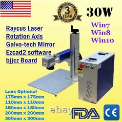 USA! 30W Split Fiber Laser Marking Machine, Raycus Laser & Rotation Axis, FDA