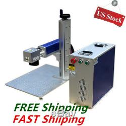 USA 30W Split Fiber Laser Marking Machine with Raycus Laser & Rotation Axis FDA