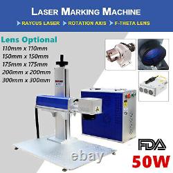 USA 50W Split Fiber Laser Marking Engraver Engraving Machine + Rotary Axis FDA