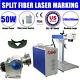 Usa 50w Split Fiber Laser Marking Engraver With Rotary Axis&glasses For Jewelry