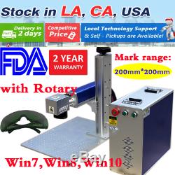 USA CALCA 50W Split Fiber Laser Marking Engraving Machine FDA with Rotary Axis