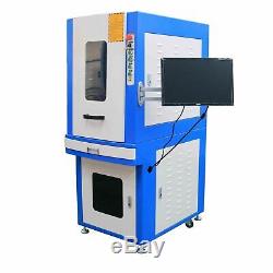 USB 50W fiber laser metal marking machine with enclosed cover deep engraving