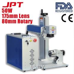 USED 50W Fiber Laser Engraving Machine D80 Rotary 175mm Lens JPT Laser Marker