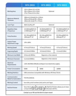 USED 50W Fiber Laser Engraving Machine D80 Rotary 175mm Lens JPT Laser Marker