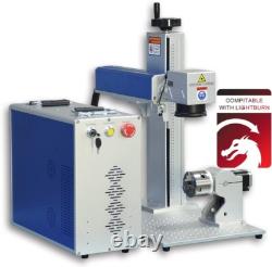 USED 50W Fiber Laser Engraving Machine D80 Rotary 175mm Lens JPT Laser Marker