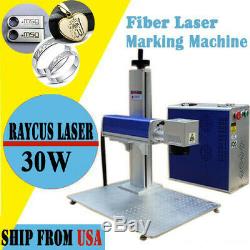 US 30W Split Fiber Laser Marking Machine Engraving Machine Rotation Axis Ezcad2