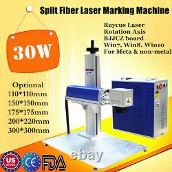 US 30W Split Fiber Laser Marking Machine Raycus Laser with Rotation Axis FDA CE
