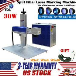 US 30W Split Fiber Laser Marking Metal Engraving Engraver Machine for Guns Ring