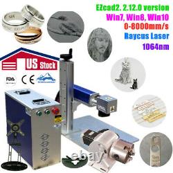 US 50W Split Fiber Laser Marking Engraving Machine with Ezcad+Raycus+Rotary Axis