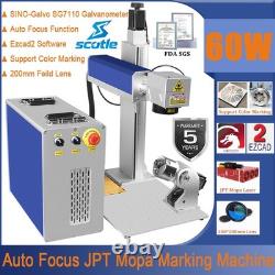 US 60W JPT Mopa Auto Focus Fiber Laser Marking Machine Engraver Marker Ezcad2