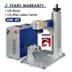 US Fiber Laser Engraver 50W JPT Fiber Laser Marking Machine with Rotary Device