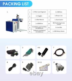 US Fiber Laser Engraver 50W JPT Fiber Laser Marking Machine with Rotary Device