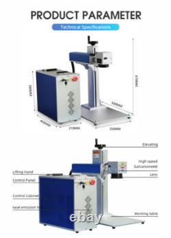 US Fiber Laser Engraver 50W JPT Fiber Laser Marking Machine with Rotary Device