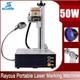 Us Raycus 50w Portable Fiber Laser Marking Machine Desktop Metal Engraver Rotary