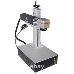 US Raycus 50W Portable Fiber Laser Marking Machine Desktop Metal Engraver Rotary
