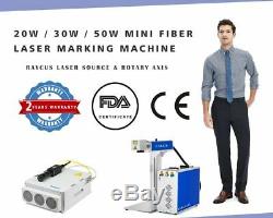 US STOCK 50W Split Fiber Laser Marking Machine with Rotary Axis-Raycus Laser, FDA