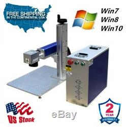 US Stock 30W Split Fiber Laser Marking Machine Raycus Laser Rotation Axis FDA