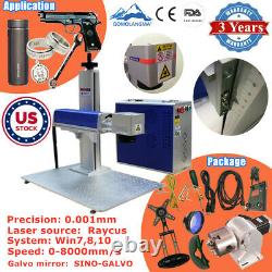 US Stock 30W Split Fiber Laser Marking Machine with Rotary Axis and Raycus Laser