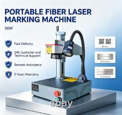 US Stock 50W Fiber Laser Engraving Cutting Metal Logo Photo Jewelry Marking FDA
