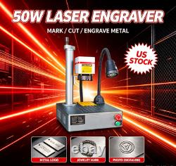 US Stock 50W Fiber Laser Marking Machine Metal Steel Engraving Craft Tool FedEx