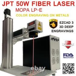 US Stock 50W JPT EZCad 3 Fiber Laser Marking Engraving Machine Rotary Axis #80