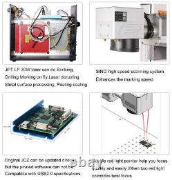 US Stock 50W JPT Fiber Laser Marking Engraver Machine with D80 Rotary 175mm Lens