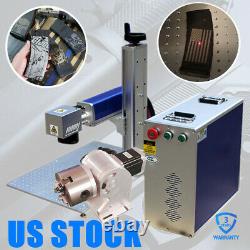 US Stock 50W Split Fiber Laser Marking Machine Engraver with Rotary Axis for Gun