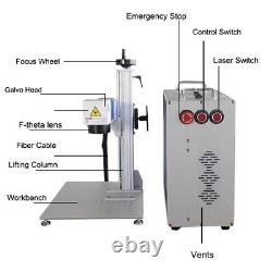 US Stock 50W Split Fiber Laser Marking Machine Laser Engraving Rotation Axis JPT