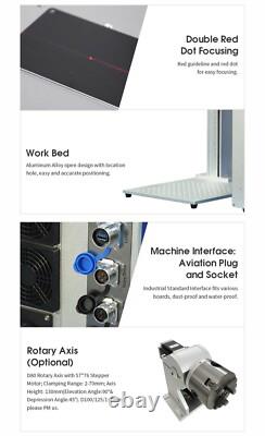 US Stock 60W JPT M7 MOPA Fiber Laser Engraver Laser Marking Machine D80 Rotary