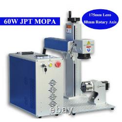 US Stock 60W JPT MOPA M7 Fiber Laser Marking Machine 175175mm Lens 80mm Axis
