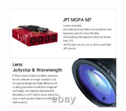 US Stock 60W JPT MOPA M7 Laser Engraver Machine Fiber Laser Marker D80 Rotary