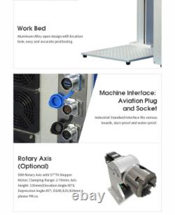 US Stock 60W JPT MOPA M7 Laser Engraver Machine Fiber Laser Marker D80 Rotary