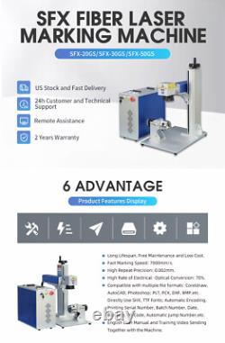 US Stock 60W JPT MOPA M7 Laser Engraver Machine Fiber Laser Marker D80 Rotary