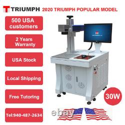 US stock 30W Fiber laser marking engraving machine silver cutting jewllery