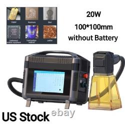 Used 20W Fiber Laser Engraver Marking Machine Handheld US Stock with 100mm Lens
