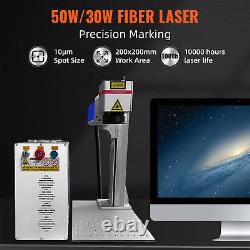 VEVOR 30W Fiber Laser Marking Machine Metal Engraver 6X6 LightBurn withRotary Axis