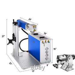 VEVOR 30W Fiber Laser Marking Machine Metal Engraver 6x6 EZCAD2 with Rotary Axis
