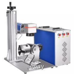VEVOR 30W Fiber Laser Marking Machines Metal Engraver 6X6 LightBurn Rotary Axis