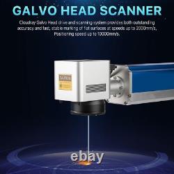 VEVOR 30W Fiber Laser Marking Machines Metal Engraver 6X6 LightBurn Rotary Axis