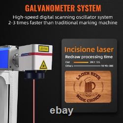 VEVOR 30W Fiber Laser Marking Machines Metal Engraver 6X6 LightBurn Rotary Axis