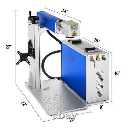 VEVOR 30W Fiber Laser Marking Machines Metal Engraver 6X6 LightBurn Rotary Axis