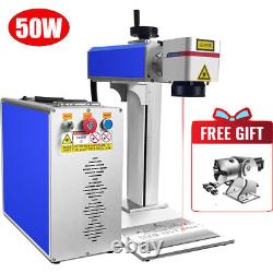 VEVOR 50W 8x8 Fiber Laser Marking Machine Metal Engraver Marker With Rotary Axis