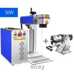 VEVOR Max Fiber Laser Marking 8×8in Engraving Machine Tool 50W with Rotary Axis