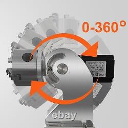 VEVOR Rotary Axis 80mm 3 Jaw Rotary Attachment for Fiber Laser Engraver Marker