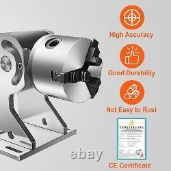 VEVOR Rotary Axis 80mm 3 Jaw Rotary Attachment for Fiber Laser Engraver Marker